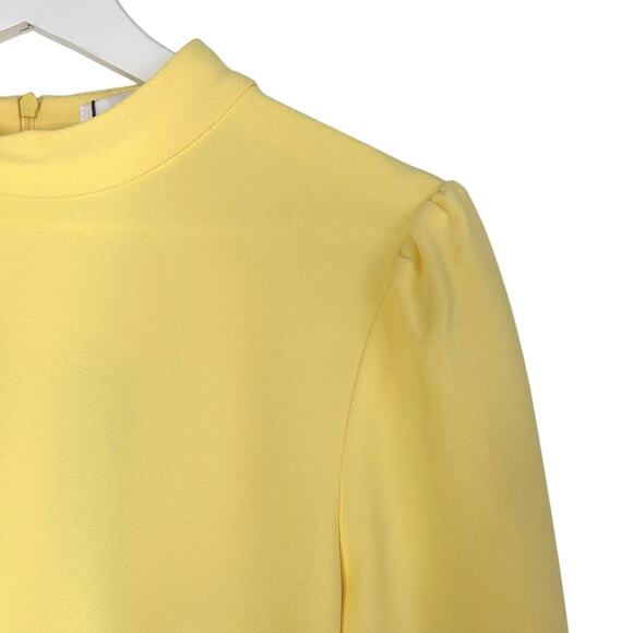 Elliatt Nola Mock Neck Long Sleeve Maxi Slit Dress in Butter Yellow - Picture 6 of 13